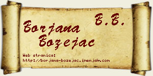 Borjana Bozejac vizit kartica